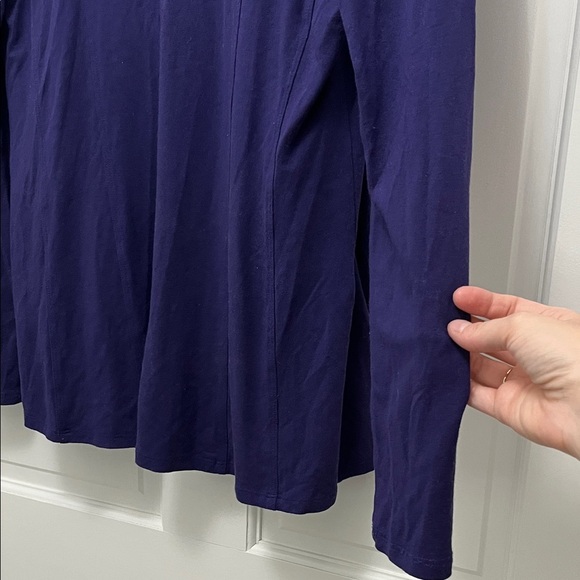Eileen Fisher Deep Purple Viscose Blend Open Front Cardigan - Size XS - Picture 9 of 16